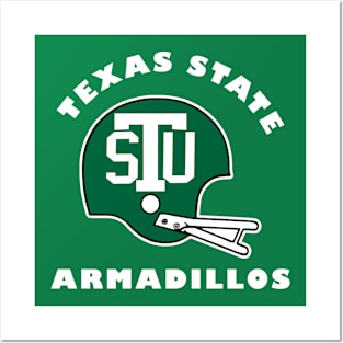 Texas State Armadillos Two-Bar Helmet Shirt Posters and Art